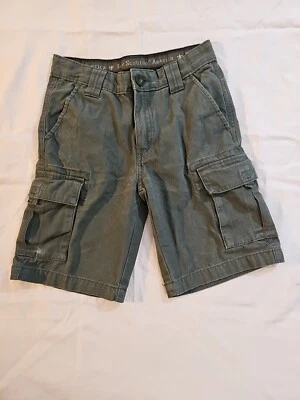 Boy Scouts Uniform Shorts Youth Size 8 Green Canvas Cargo  - Image 1 of 3