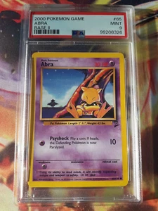 2000 Pokemon Base Set 2 Abra #65 Common PSA 9 Mint - Picture 1 of 2