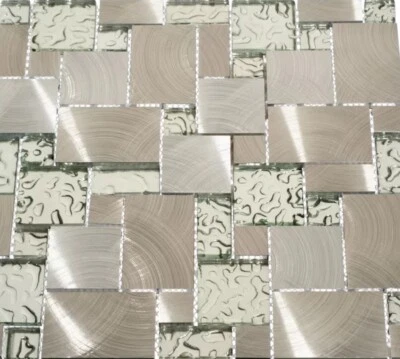 Juego de 10 Girobello Venetian Series 12"x12", Azulejo Moderno de Vidrio y Metal Foto 1 de 4