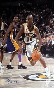 Gary Payton Signed 20x30 Super Sonics Photo W Kobe Bryant PSA 4A23527 - Picture 1 of 2