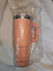 Aquaphile 30 Unzen Edelstahl Reisebecher mit Zubehör Pfirsich Strohhalme usw. *NEU* - Bild 1 von 5