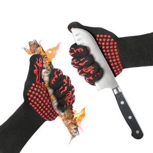 Grillhandschuhe Hitzebeständig 800°C BBQ Ofenhandschuhe Schutz Koch Handschuhe - Bild 1 von 15