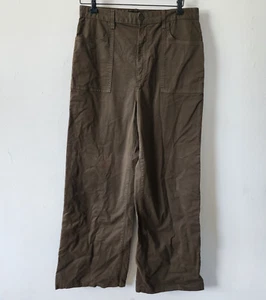 Veronica Beard Crosbie Wide Leg High Rise Pants Hunter Green - Picture 1 of 6