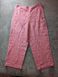 Easy Spirit 100% Linen Capris Red Heather Women's 1 - Picture 1 of 10