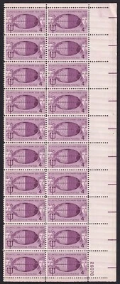 Scott #1112 TransAtlantic Cable Plate Block of 20 Stamps - MNH P#26078 PC#7 - Image 1 of 2