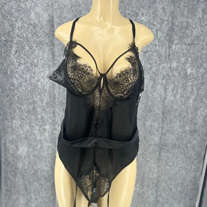 Fashion Nova Women Adjust Strap Sleeve Polyamide Blend Hooked Lingerie Black 2X - Picture 1 of 13
