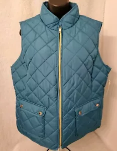 St John's Bay Womens Puffer Vest Jacket Coat Size XL X Large Saxony Blue NEW - Picture 1 of 5