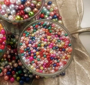 4mm x 1000 pearlized multicoloured beads for all kinds of craft & jewellery. - Picture 1 of 3