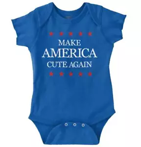 Make America Cute Again Patriotic Political Newborn Baby Boy Girl Infant Romper - Picture 1 of 11