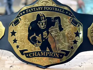 New Fantasy Football Championship belt adult size In Brass 2mm Metal Freeship - Picture 1 of 7