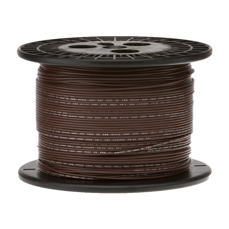 22 AWG Stranded Hook Up Wire, Brown, 500 ft, 0.050" Dia, UL1061, 300V - Image 1 of 1