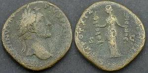 Sesterce en cuivre de Antoninus Pius - Fides - Rome 155 après J.C. ( L002 ) - Picture 1 of 1