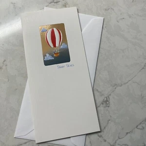 Silver Skies Hot Air Balloon American Greeting Blank Friendship Card w/ Envelope - Picture 1 of 7