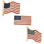 'S American Flag Enamel Lapel Pin 3 Piece Set
