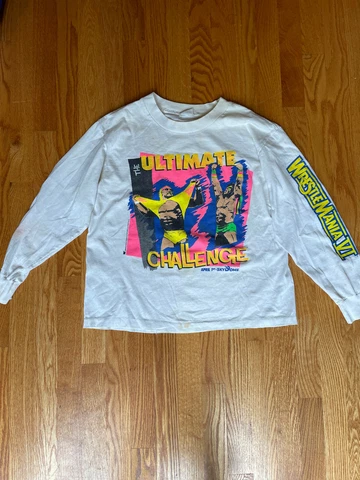 WrestleMania VI 6 Original vintage 90's Tshirt Ultimate Warrior Hulk Hogan WWE Cover