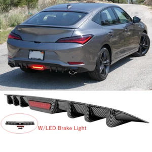 Rear Bumper Diffuser Lip Spoiler LED Tail Brake Light For Acura Integra Sedan - Picture 1 of 15