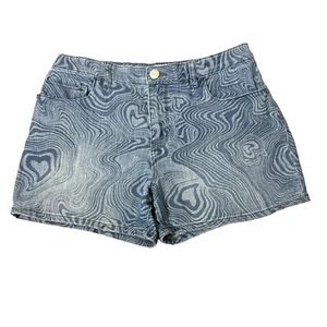OshKosh B’gosh Denim Heart Blue Swirl Shorts Sz 14 - Picture 1 of 3