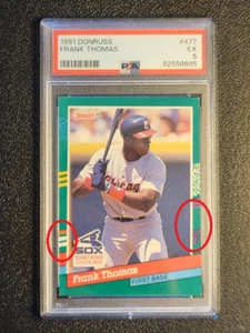 1991 Donruss - No White Stripes on Right Border, #477 Frank Thomas - Bild 1 von 3