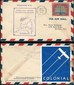 US First Flight Cover Colonial Western Airways Syracuse New York 1930 US Sc c11 - Picture 1 of 3