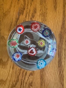 "Pisapapeles redondo de vidrio artístico Millefiori espaciado de 3"" flores corazones Estate" - Imagen 1 de 6