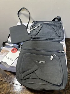 Baggillini Women's Purse Crossbody Bag with RFID NWT Grey X2 Wristlet - Picture 1 of 8