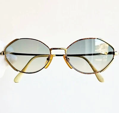 occhiali da sole EMILIO PUCCI brown gold sunglasses oval octagon hexagon 90s - Imagen 1 de 4