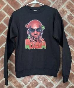 Dennis Rodman Rodzilla Sweatshirt Mens Size Small Crewneck Black Red - Picture 1 of 7