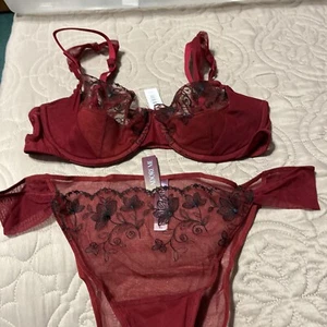 New Adore Me Women Bra Panty Set 36D Bottom Xl - Picture 1 of 3