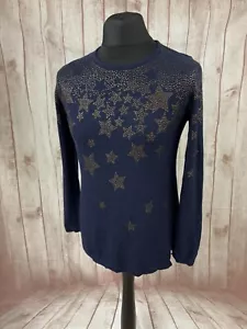 CLEMENTS RIBEIRO WOMENS BLACK LABEL STAR CASHMERE WOOL SWEATER SZ 14 CHRISTMAS - Picture 1 of 15
