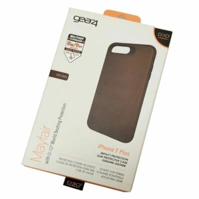 Gear4 Mayfair D30 Shockproof Leather Case Cover for iPhone 7 Plus - Brown - Image 1 of 2
