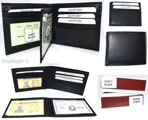 Hombre RFID Negro Cartera 2 en 1 Genune Cuero Proteger Identificaciones Tarjetas de Crédito en Caja. - Imagen 1 de 20