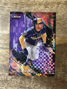 2024 Topps Finest Jackson Chourio #159 Uncommon X-Fractor Purple 41 /99 Brewers - Bild 1 von 12