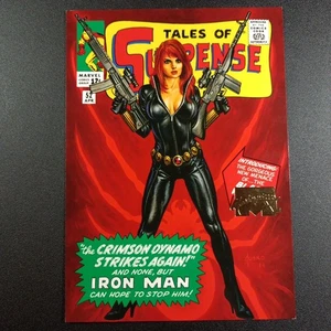 # /999 Black Widow What If Gold Foil 5x7 Marvel Masterpieces XL Oversized Card - Picture 1 of 18
