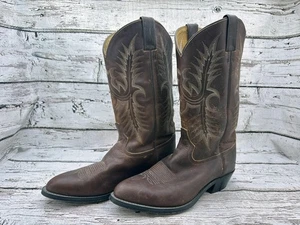 Stivali Tony Lama uomo taglia 10D pelle marrone western cowboy roper equitazione - Foto 1 di 18