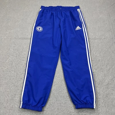 Pantalones deportivos Chelsea Football Club Adidas para hombre XL azul cremallera al tobillo tres rayas Foto 1 de 4