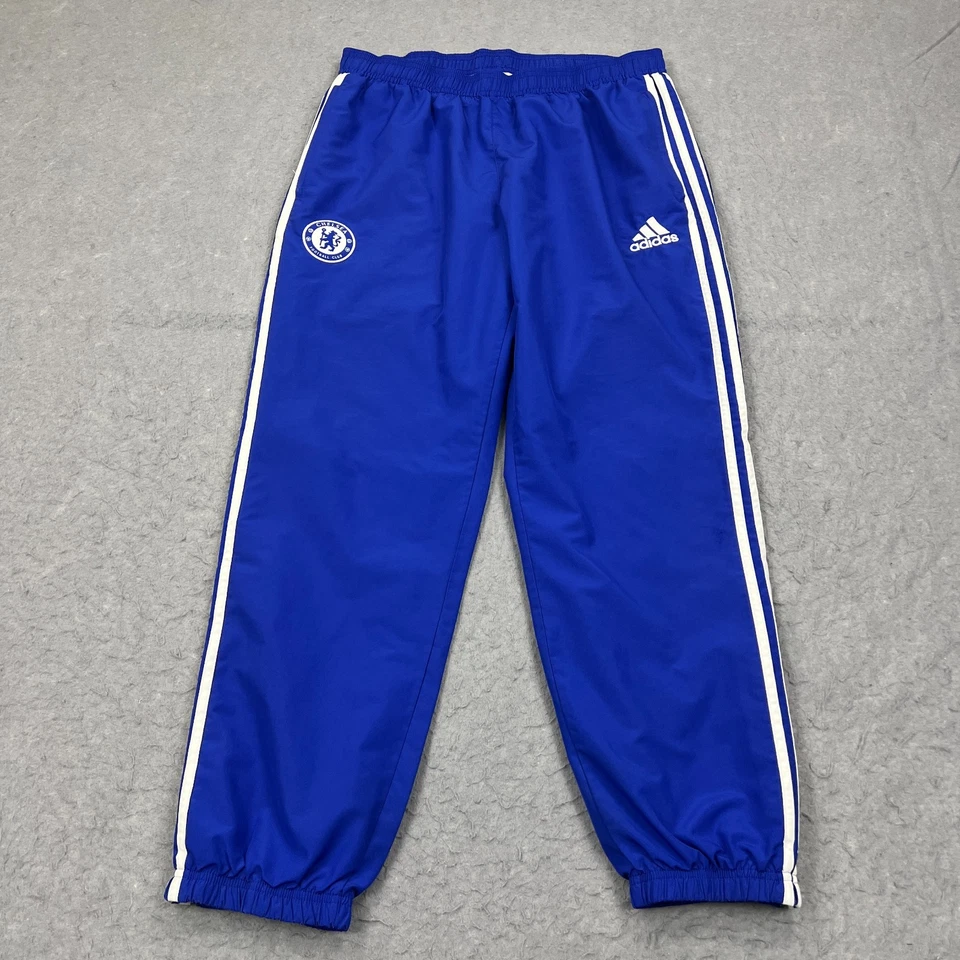 Pantalones deportivos Chelsea Football Club Adidas para hombre XL azul cremallera al tobillo tres rayas Foto 1 de 4
