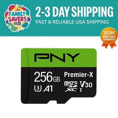 High-Speed 256GB Premier-X microSD Card - 100MB/s, A1 Performance, Waterproof - Image 1 of 4