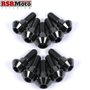 Yamaha R6 YZF-R6 Titanium Front Brake Disc Rotor Bolts, 2003-2020, Black - Picture 1 of 3