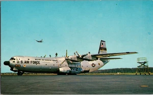 Postkarte US Airforce C-133 Cargo Master Dover Air Force Base Delaware Chrome - Bild 1 von 3