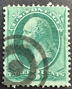 US Sc# 158 or 184 Used Stamp with Target Cancel 3¢ George Washington - Picture 1 of 2