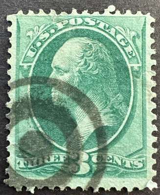 US Sc# 158 or 184 Used Stamp with Target Cancel 3¢ George Washington - Image 1 of 2