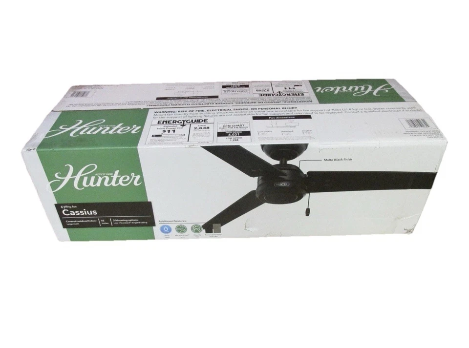 Hunter Cassius 59261 52" Ceiling Fan NEW - Image 1 of 4