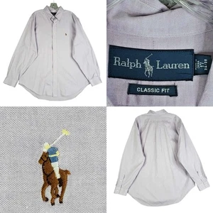 Polo Ralph Lauren Shirt Oxford Button Down Mens Size XL 17 Solid Light Purple - Picture 1 of 9