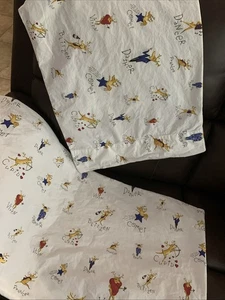 2 Pottery Barn Santa's Drunken Reindeer King Size Cotton Pillow Cases - Picture 1 of 3