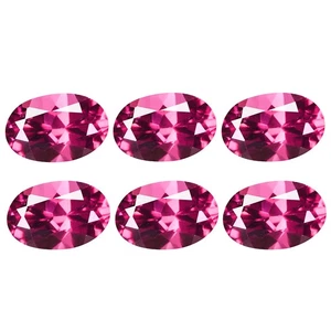 3.74 Ct IF [6 Pcs Lot]  Oval 6.1 x 4.1 MM Pink 100% Natural Mozambique Rhodolite - Picture 1 of 5