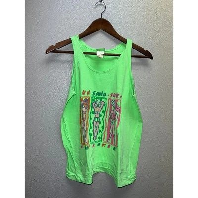 Camisa de playa vintage para mujer Camiseta sin mangas Sol Arena Surf Cherokee Gráfico Top Pequeña Foto 1 de 4