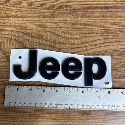 2018-2025 Jeep Wrangler/Gladiator Fender BLACK JEEP Emblem/Nameplate 68540635AA - Image 1 of 2