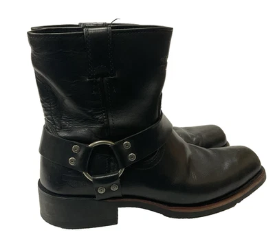 HARLEY DAVIDSON Men's Black Leather Square Toe Harness Biker Boots Size 9 Riding - Image 1 of 4
