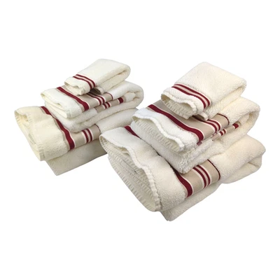 Pottery Barn Holiday Stripe 6pc Bath Towel Set | 2 Bath 2 Hand 2 Washcloths READ - Image 1 of 4