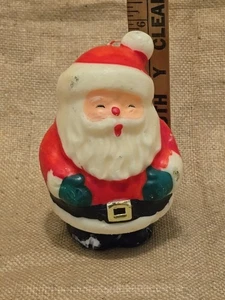 Candela natalizia statuina vintage Babbo Natale guanti verdi mai usata 6" - Foto 1 di 12